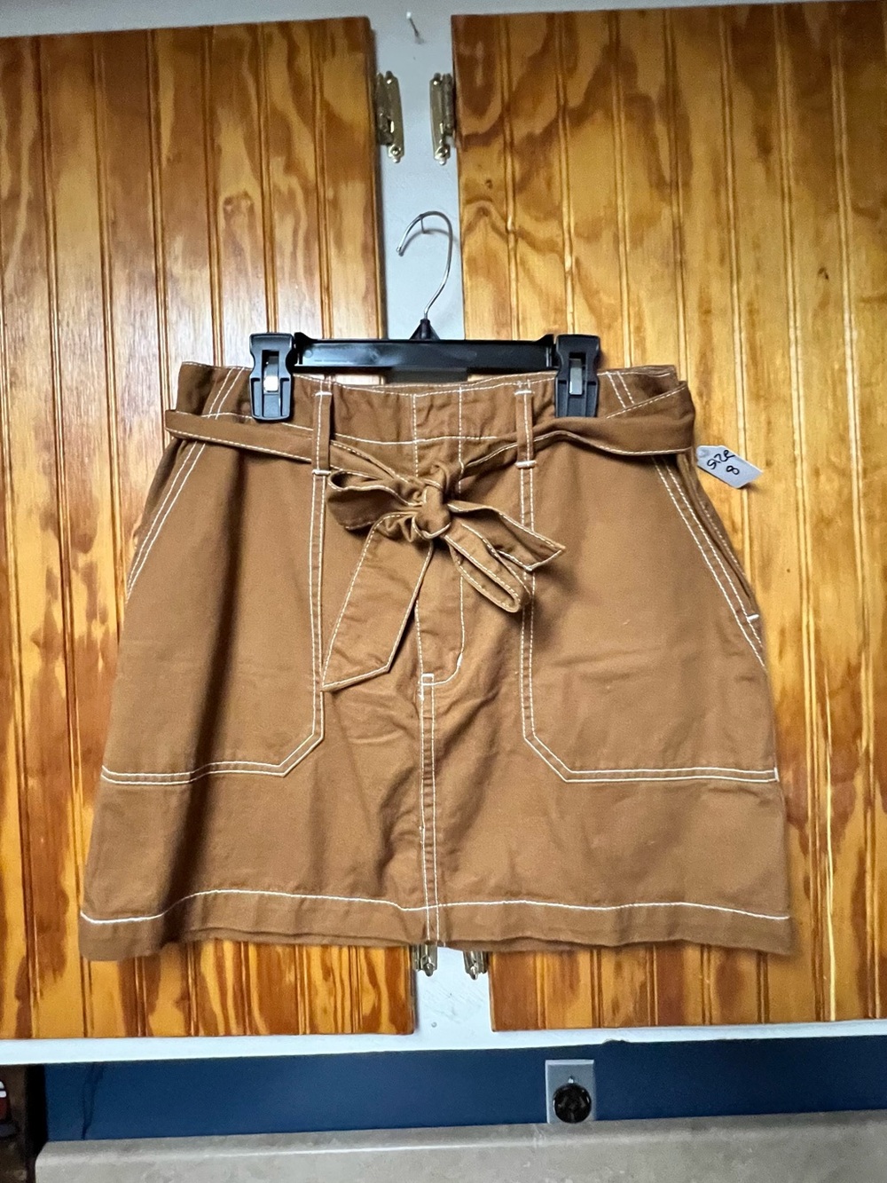 Wild Fable Brown Tie-Waist A-Line Skirt size 8